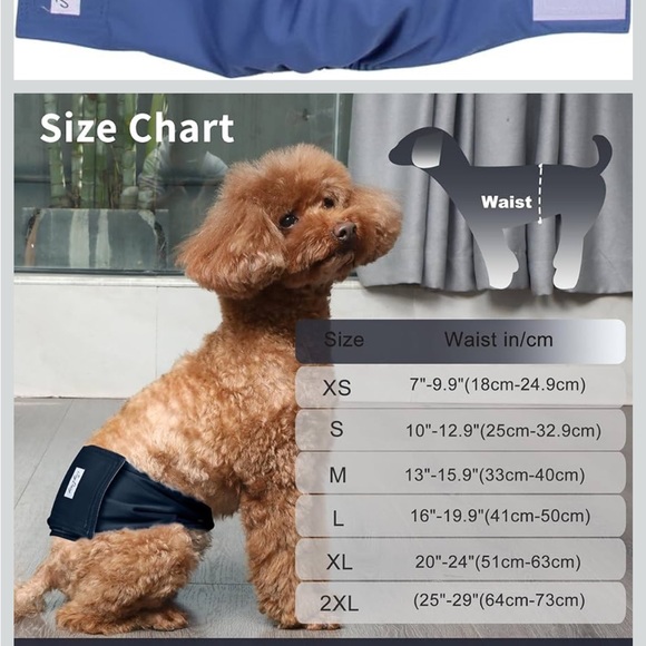 JoyDaog Reusable Dog Belly Bands Diapers 5 pack XS - Picture 2 of 7